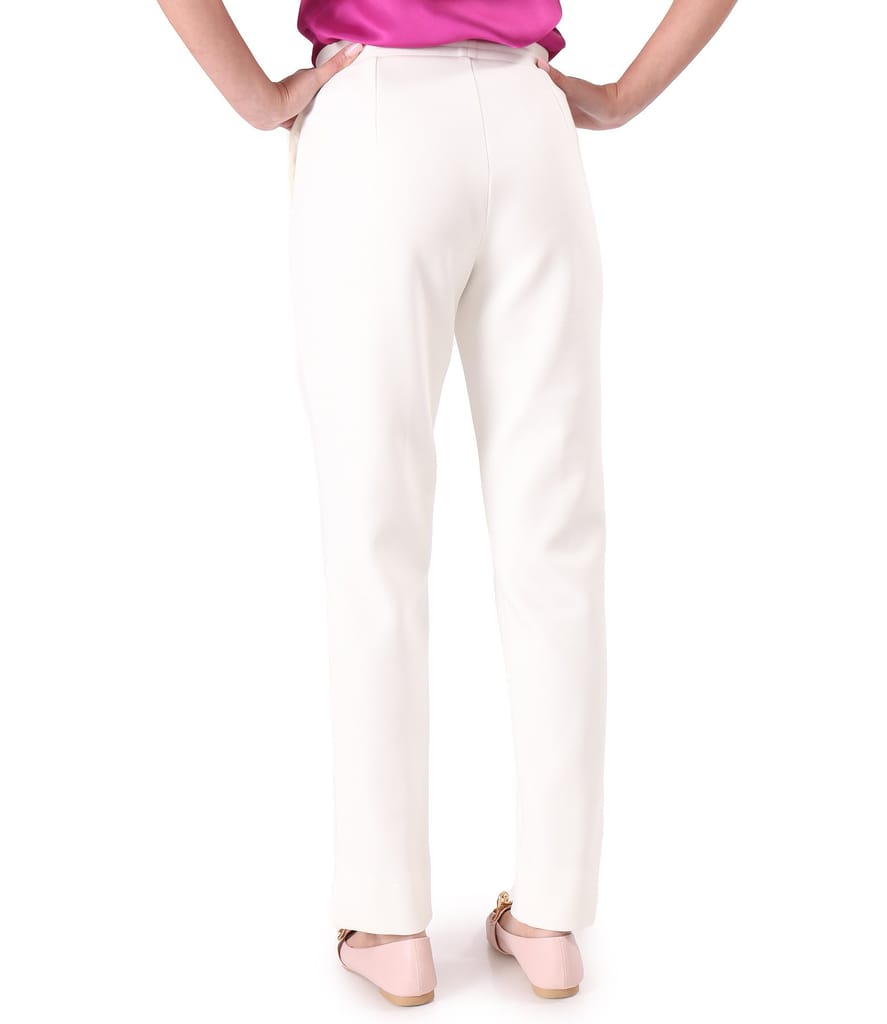 Pantaloni lejeri din stofa plina tip scuba cu bumbac