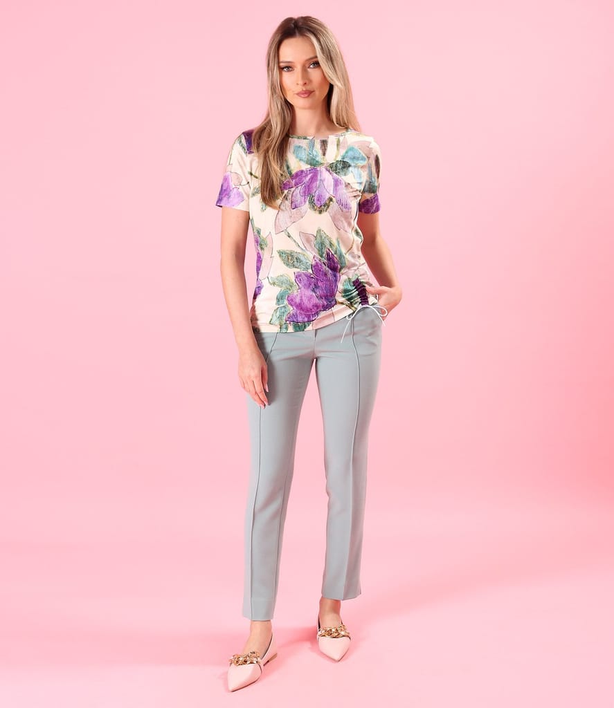 Bluza din jerse elastic cu snur in partea de jos