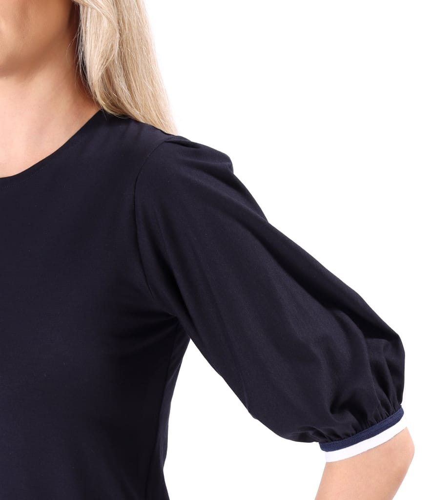 Bluza eleganta din jerse elastic cu maneci 3/4