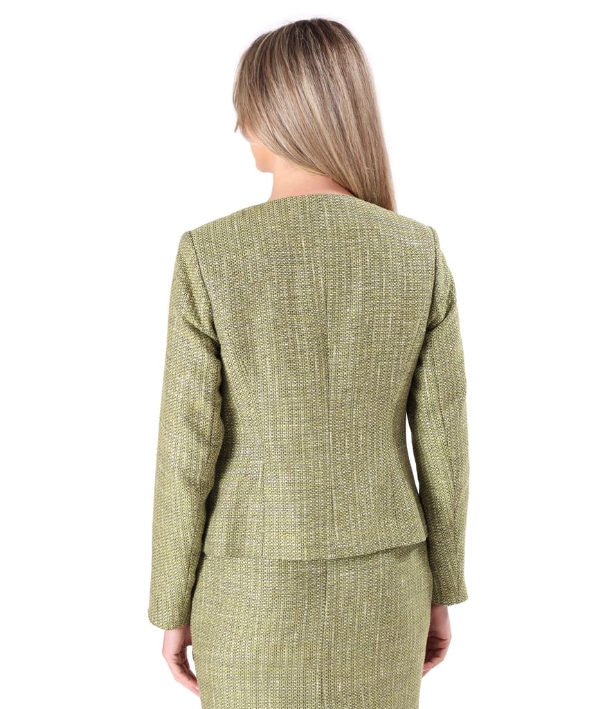 Sacou elegant din bucle cu viscoza si fir argintiu