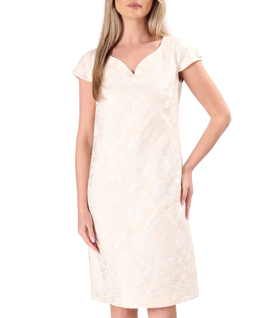 Rochie de ocazie din brocart cu motive florale