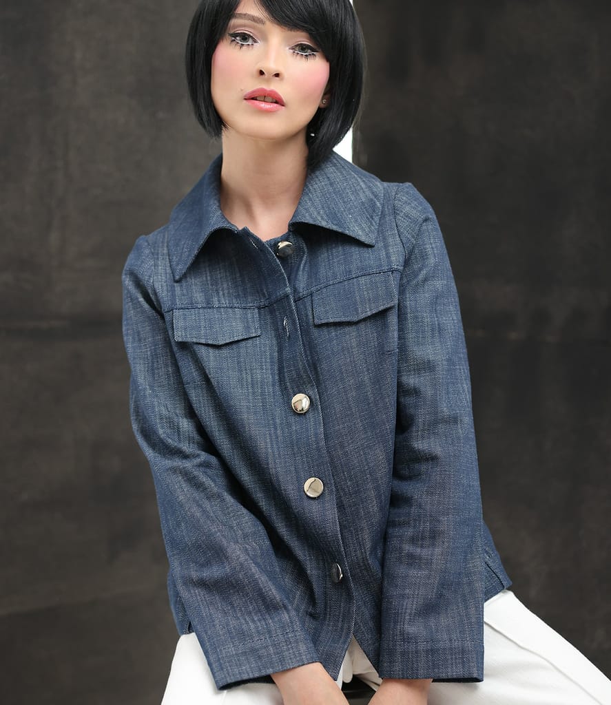 Sacou din bumbac tip denim