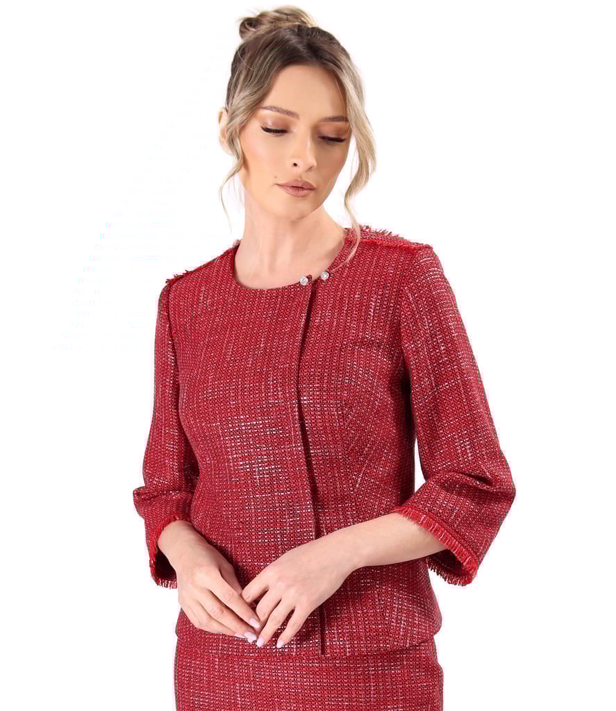 Sacou elegant din bucle cu viscoza si fir argintiu