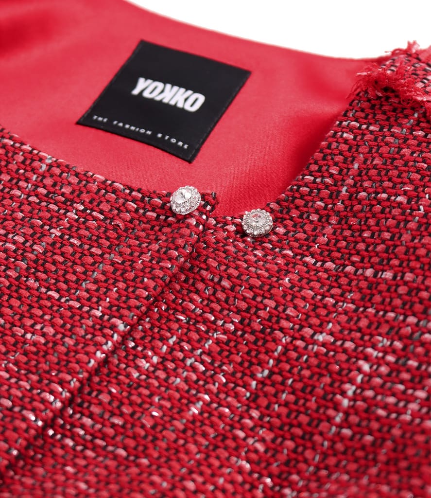 Sacou elegant din bucle cu viscoza si fir argintiu