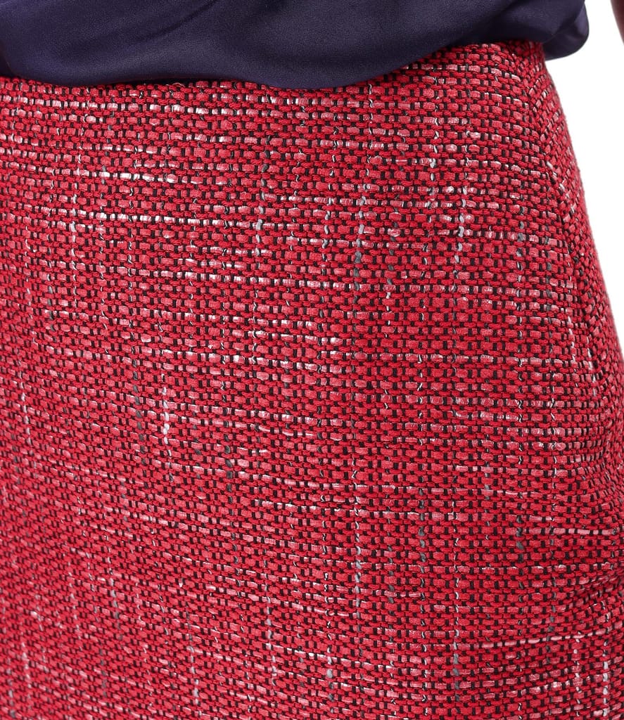 Fusta creion din bucle cu viscoza cu fir argintiu