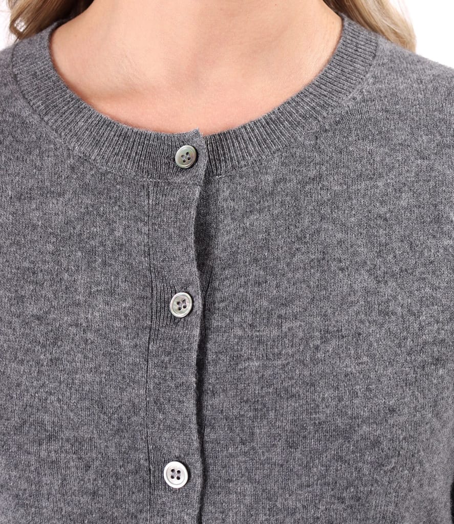 Cardigan tricotat din lana cu casmir cu nasturi pe fata