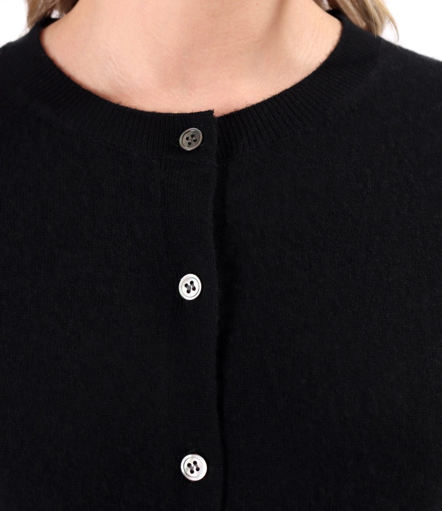 Cardigan tricotat din lana cu casmir cu nasturi pe fata