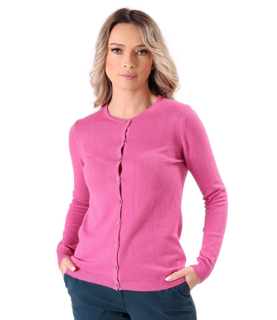 Cardigan tricotat din casmir cu matase natural si lana