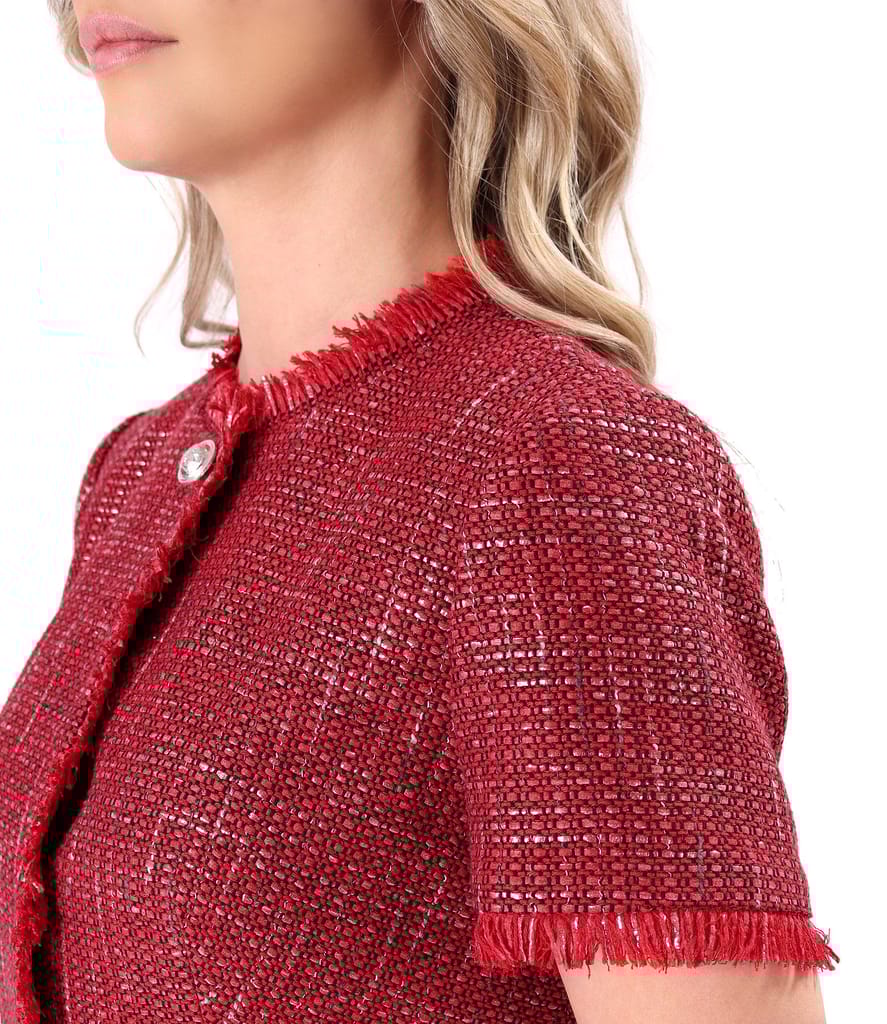 Sacou din bucle cu viscoza si bumbac cu maneci scurte