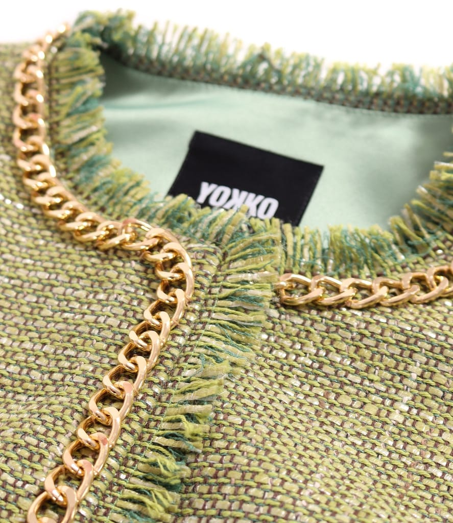 Sacou din bucle cu viscoza si bumbac cu maneci scurte