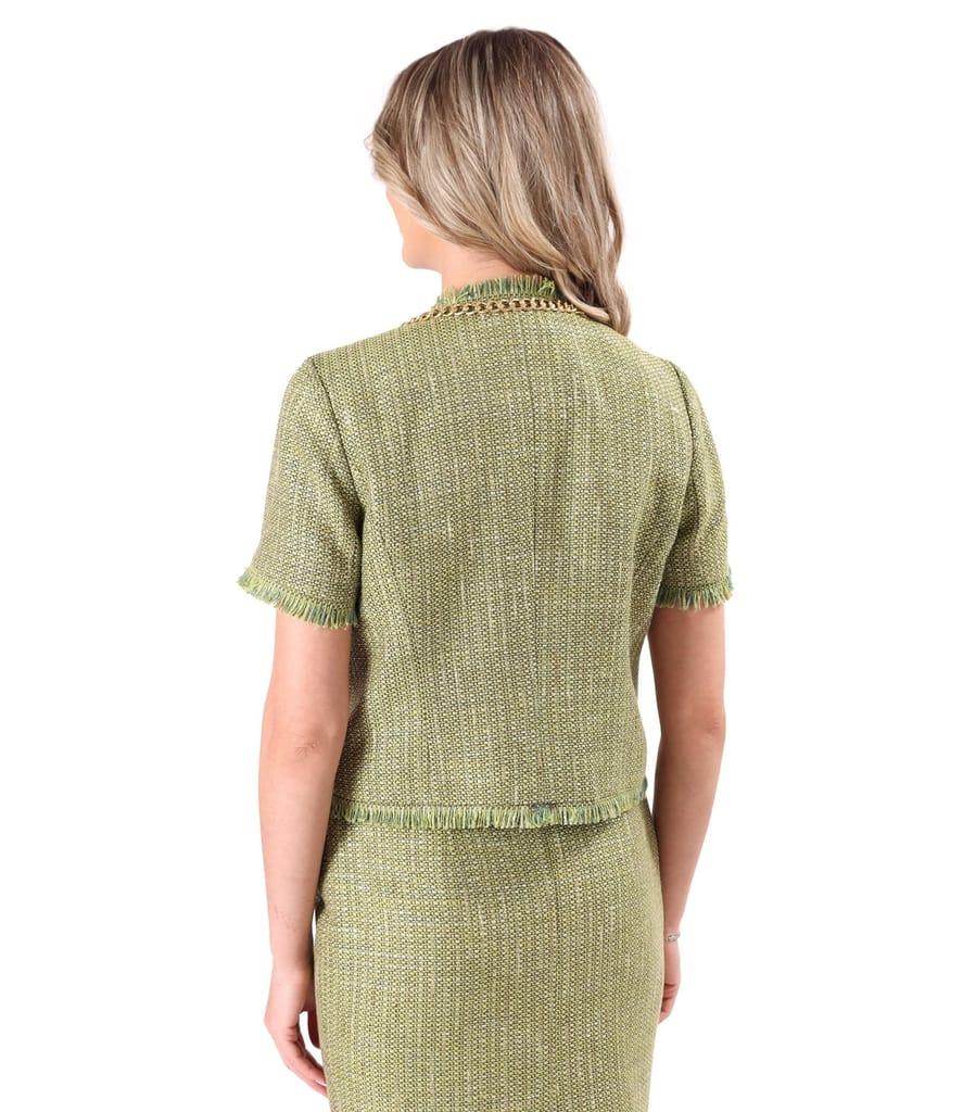 Sacou din bucle cu viscoza si bumbac cu maneci scurte