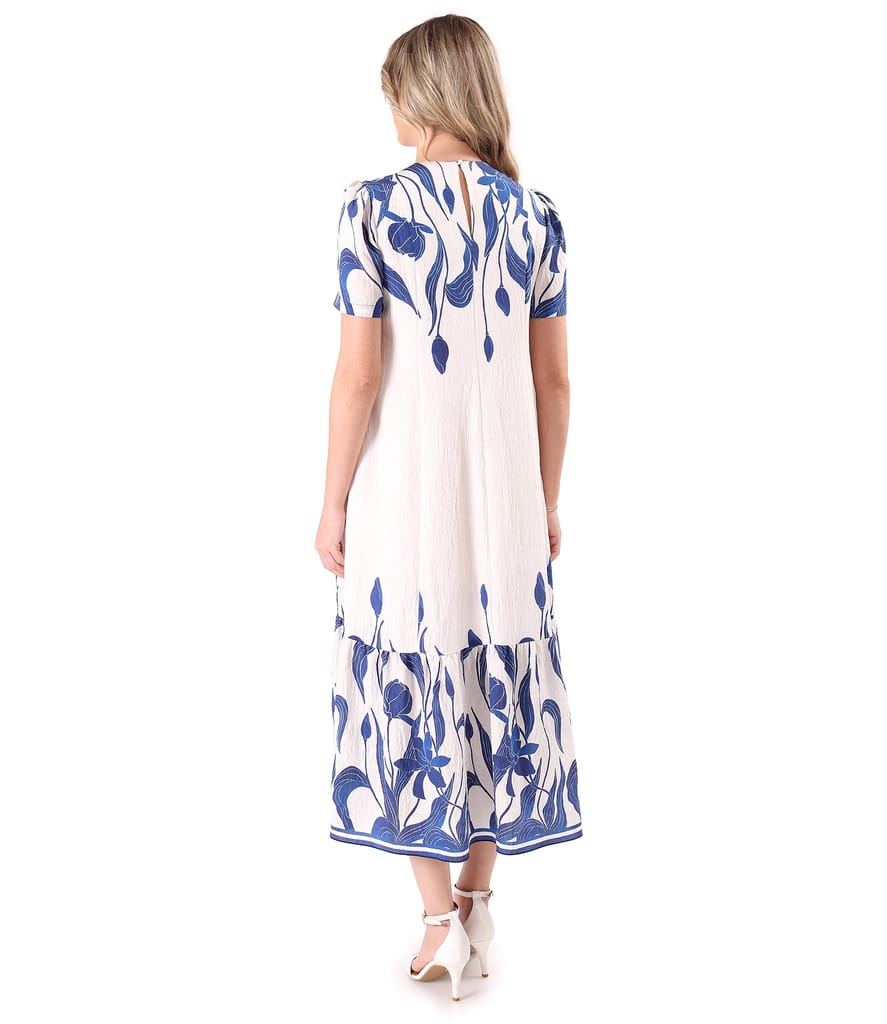 Rochie midi lejera imprimata cu motive florale