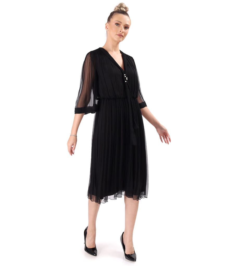 Rochie de seara din voal de matase naturala