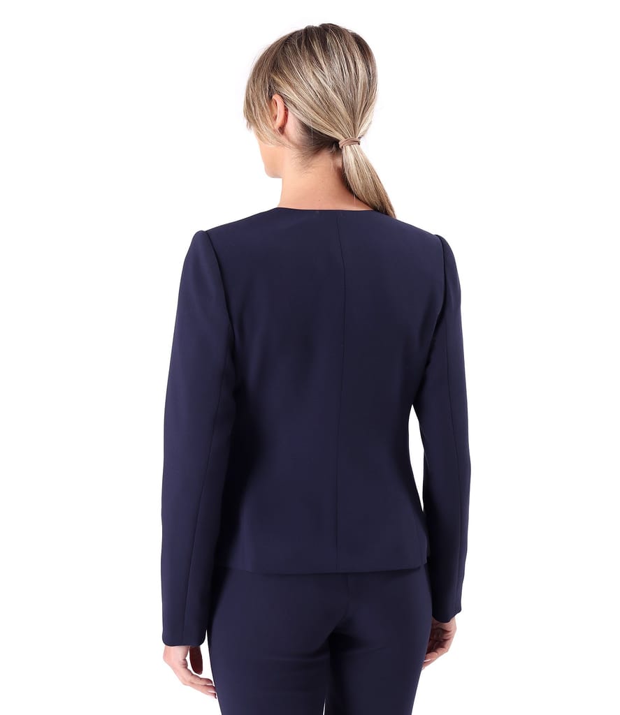 Sacou elegant din stofa elastica cu viscoza cu falduri pe fata