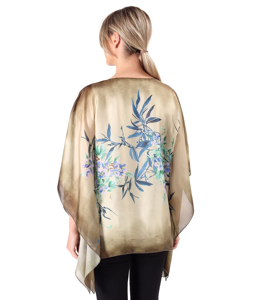 Bluza eleganta tip fluture din voal imprimat
