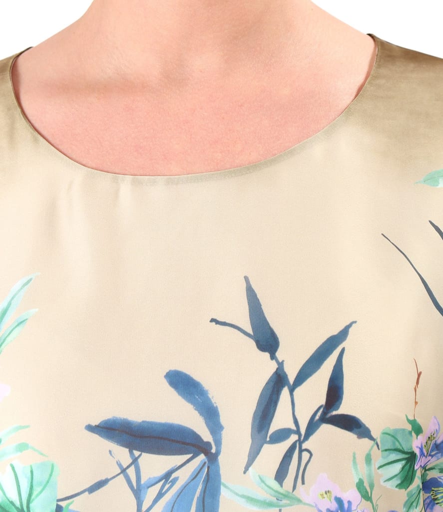 Bluza eleganta tip fluture din voal imprimat