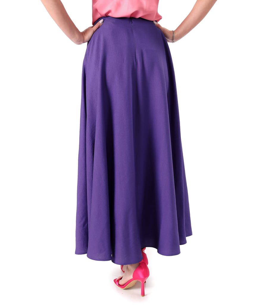 Fusta lunga din viscoza usor creponata