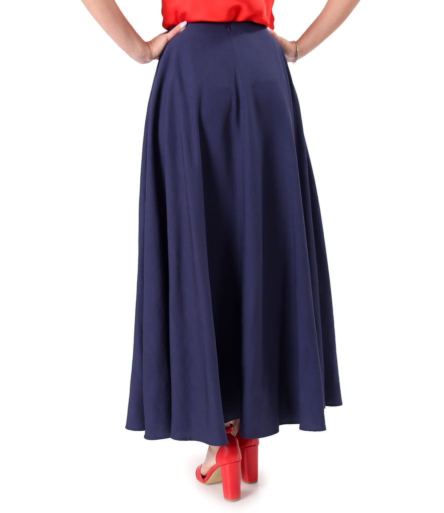 Fusta lunga din viscoza usor creponata