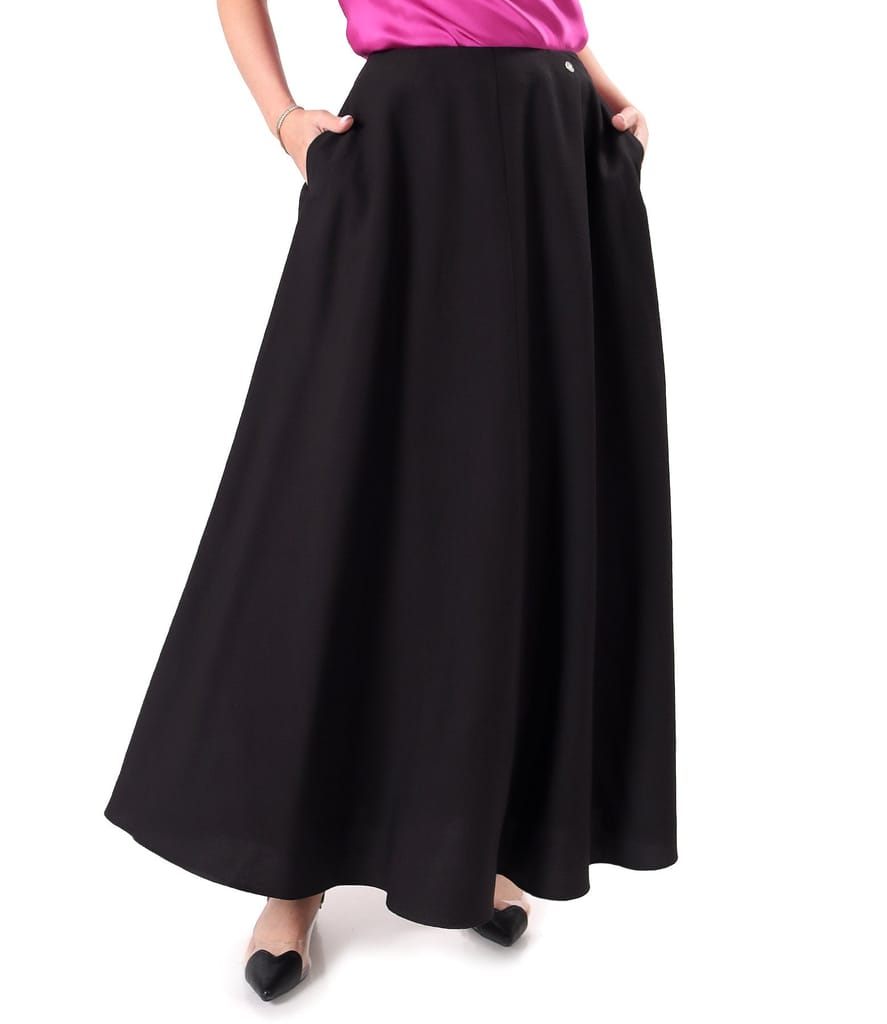 Fusta lunga din viscoza usor creponata