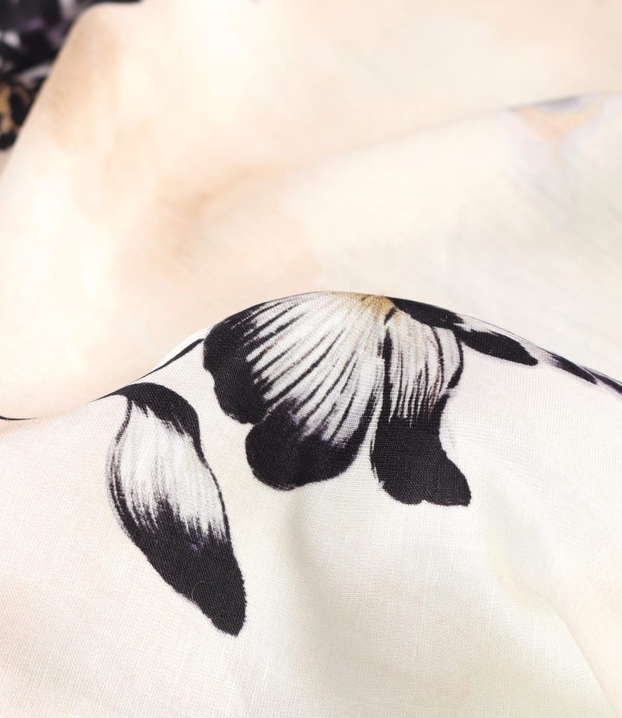 Rochie lunga din viscoza cu in imprimata cu motive florale
