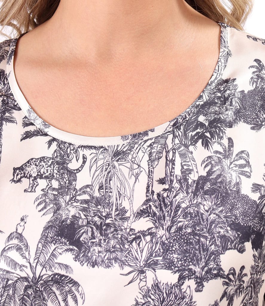 Bluza lejera din satin de viscoza imprimata