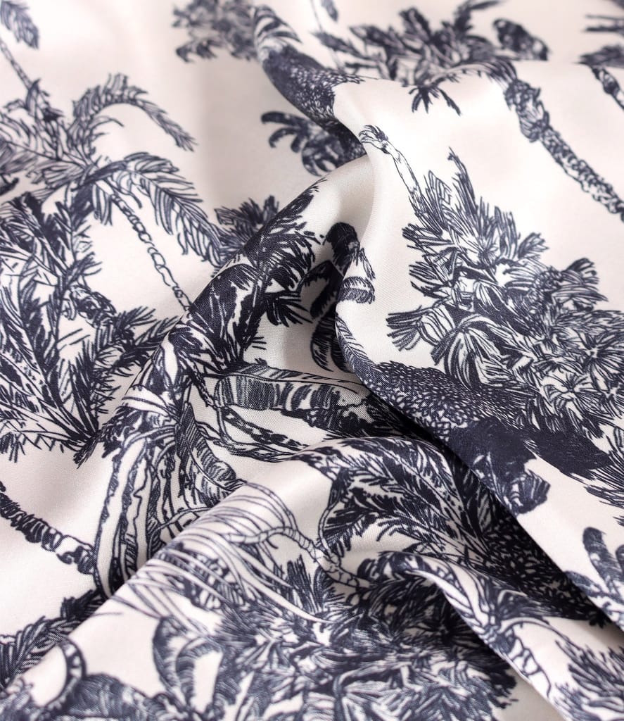 Bluza lunga din satin de viscoza imprimata