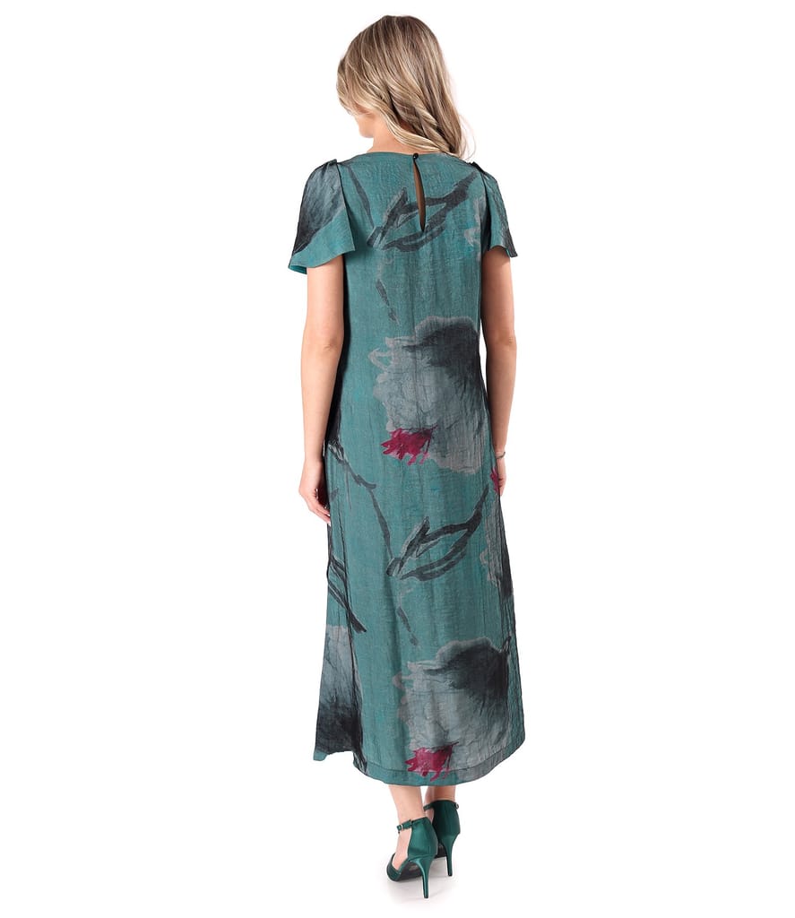 Rochie lunga din viscoza dublata cu strat de organza