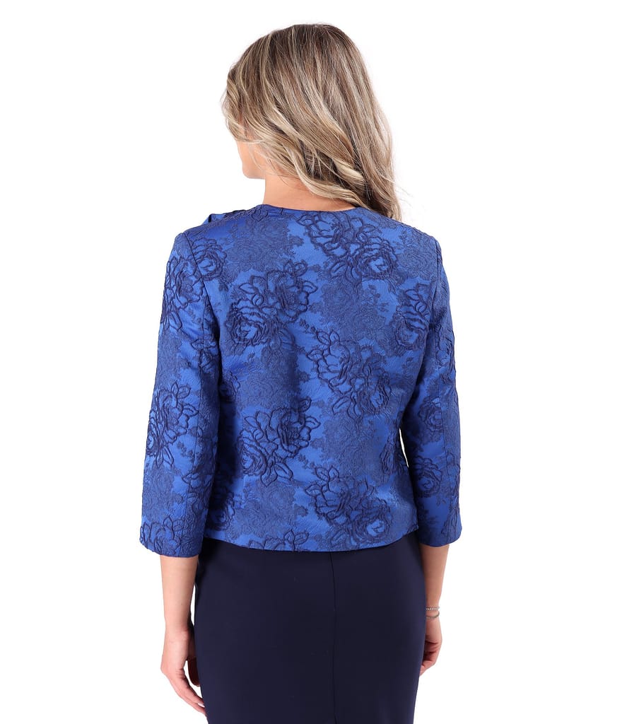 Sacou elegant din brocart elastic cu motive florale