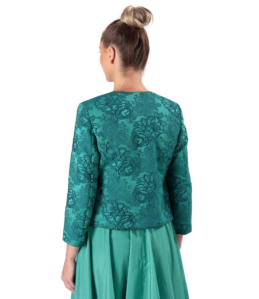 Sacou elegant din brocart cu motive florale
