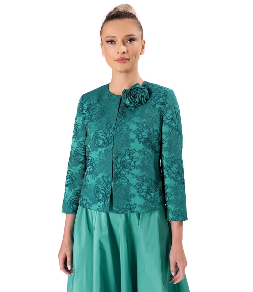 Sacou elegant din brocart cu motive florale