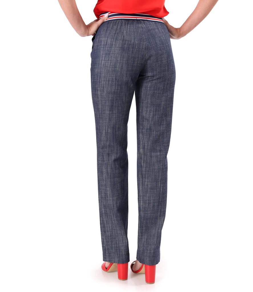 Pantaloni drepti din bumbac tip denim