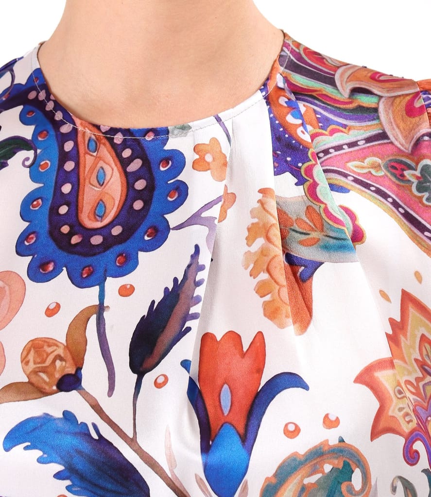 Bluza eleganta din matase naturala imprimata cu motive paisley