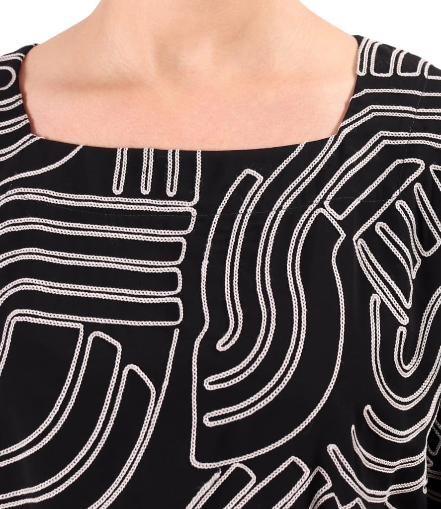 Rochie eleganta din viscoza brodata summer zen garden