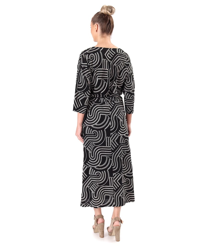 Rochie eleganta din viscoza brodata summer zen garden