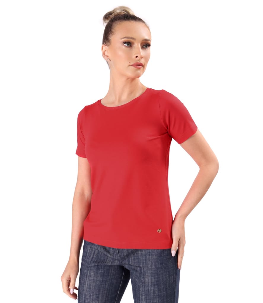 Bluza cu maneci scurte din jerse elastic uni