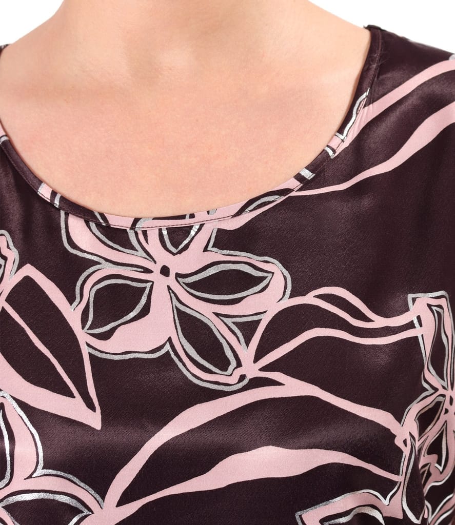 Bluza lejera din satin de viscoza imprimata cu motive florale