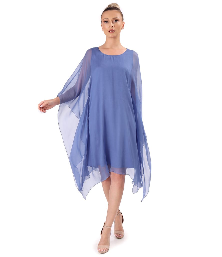Rochie fluture din voal de matase naturala