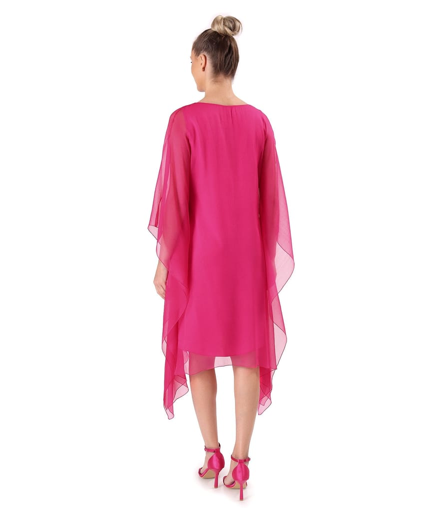 Rochie fluture din voal de matase naturala