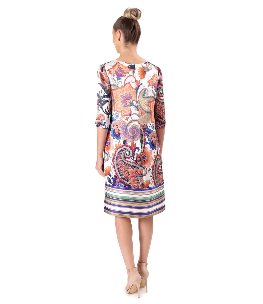 Rochie lejera din matase naturala imprimata cu motive paisley