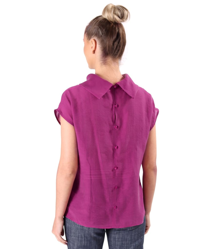 Bluza din tencel cu nasturi la spate