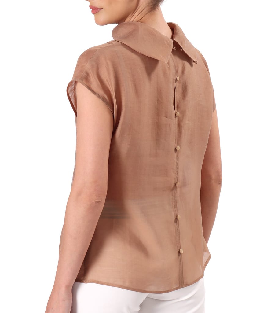 Bluza din tencel cu nasturi la spate