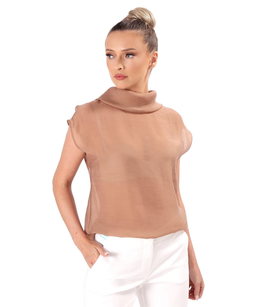 Bluza din tencel cu nasturi la spate