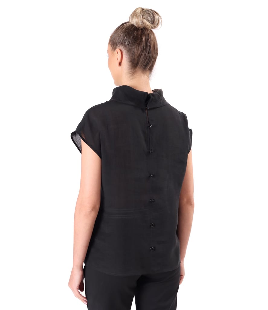 Bluza din tencel cu nasturi la spate