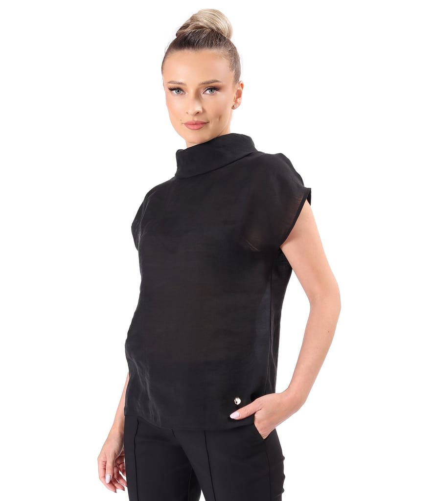 Bluza din tencel cu nasturi la spate