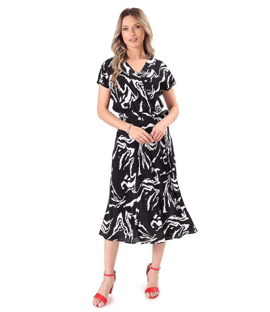 Rochie eleganta din viscoza imprimata