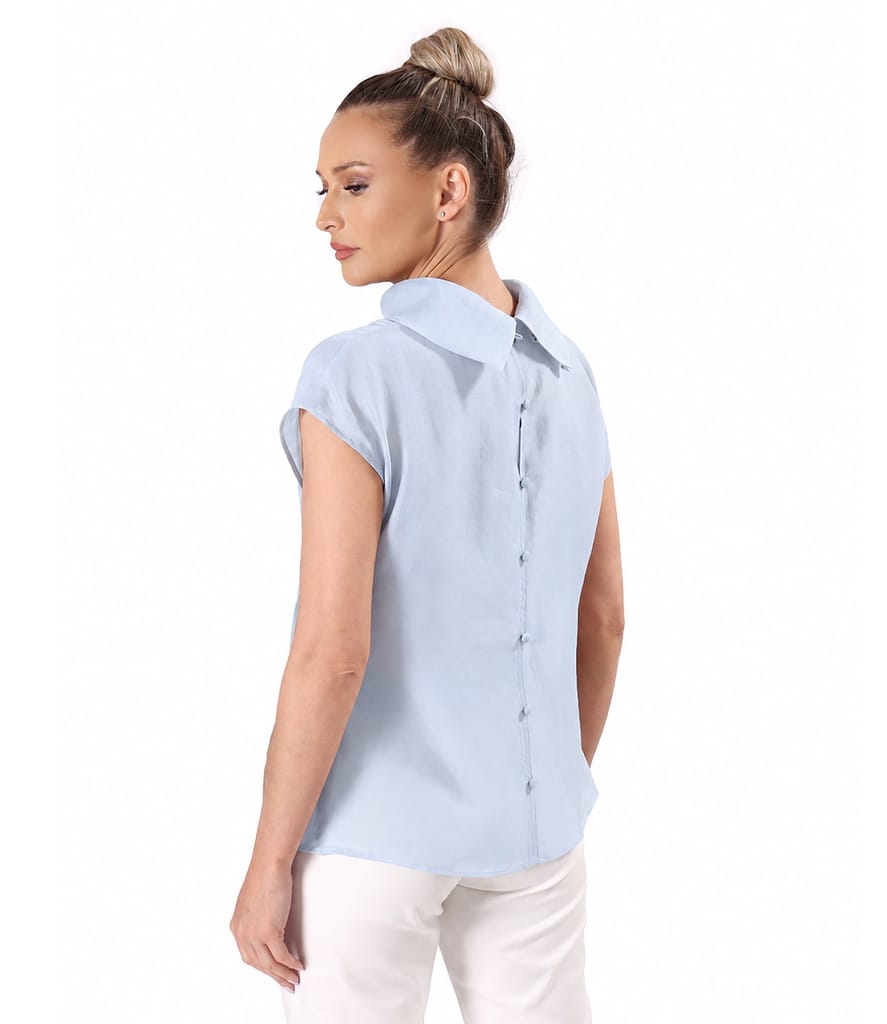Bluza din tencel cu nasturi la spate