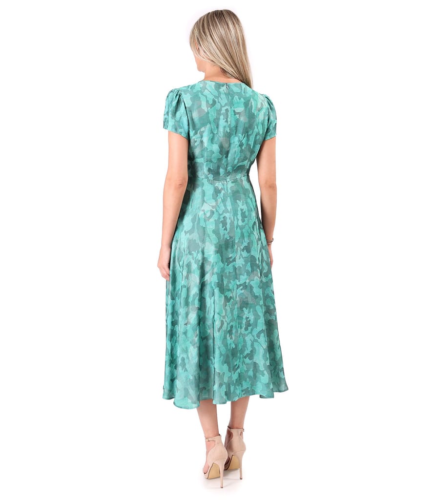 Rochie midi eleganta din viscoza imprimata