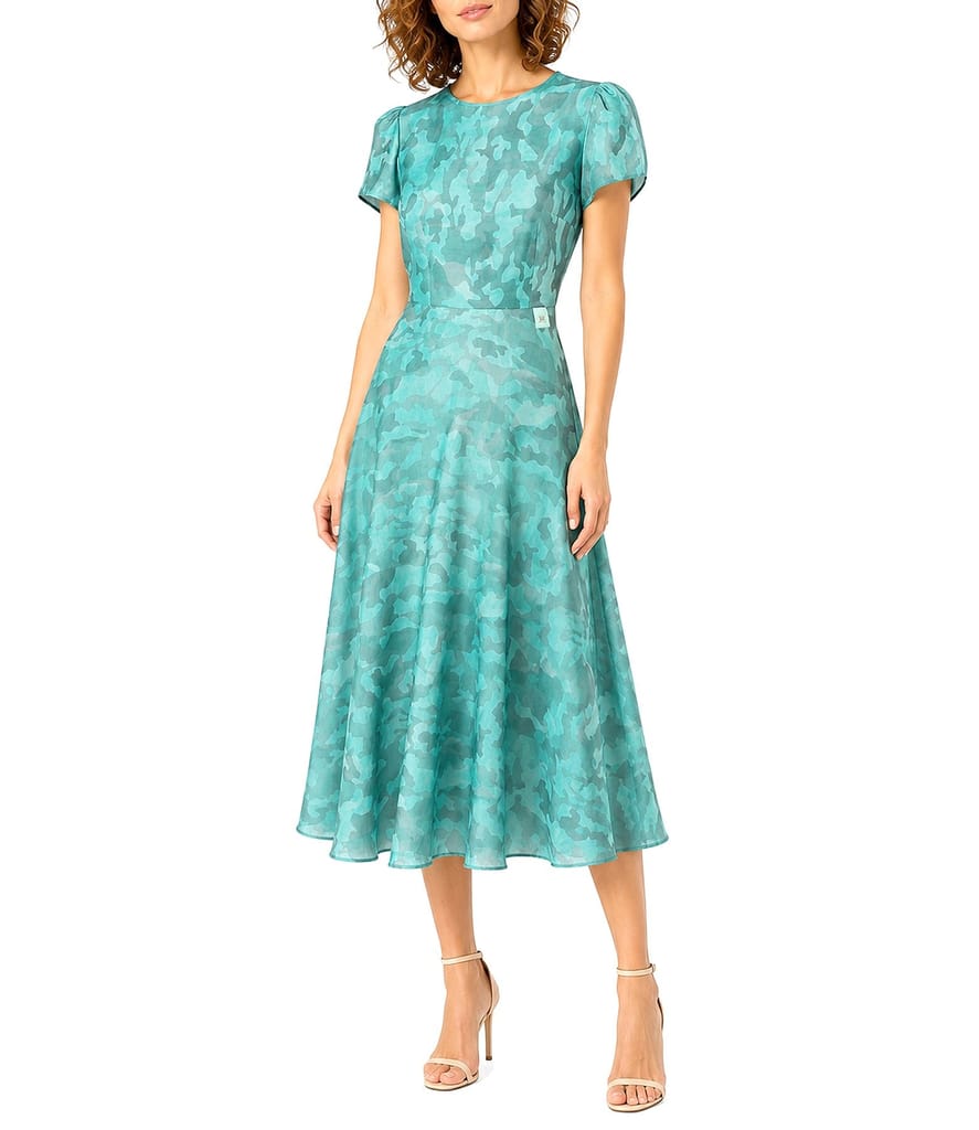 Rochie midi eleganta din viscoza imprimata