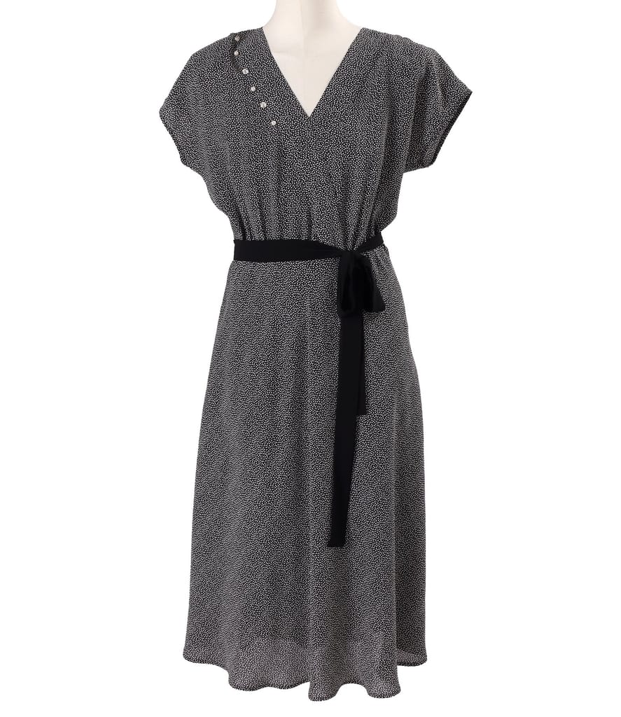 Rochie eleganta din viscoza imprimata cu picouri