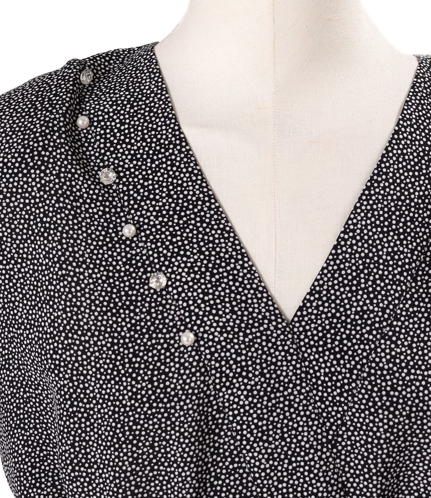 Rochie eleganta din viscoza imprimata cu picouri
